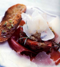 Recipe Ossau-Iraty en copeaux sur Ratatouille et jambon basque