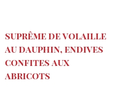 Рецепты Suprême de volaille au Dauphin, endives confites aux abricots