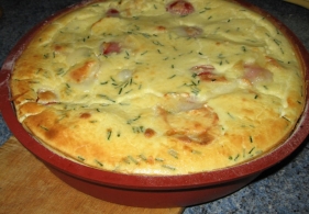 Recept Mimolette et jambon en clafoutis