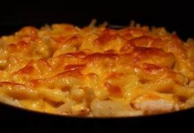 Recette Gaperon sur gratin de macaronis