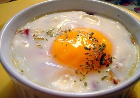 Rezept Oeufs au plat au fromage Wensleydale