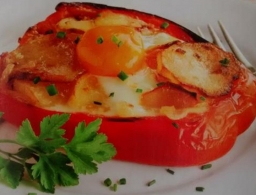 रेसिपी Oeufs aux poivrons et au fromage