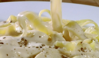 Recept Etivaz en sauce sur tagliatelles