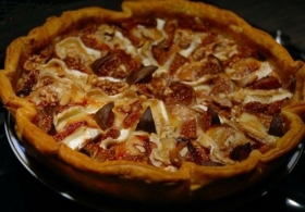 Recette Chaource et figues en tarte fine