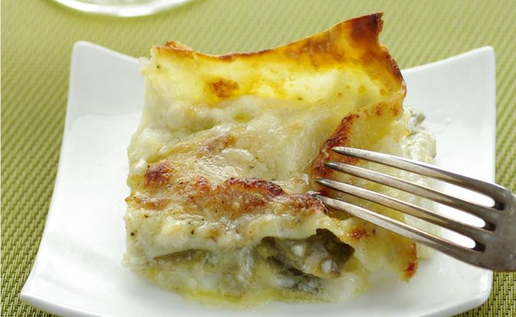 Bleu des Causses et pommes en lasagnes