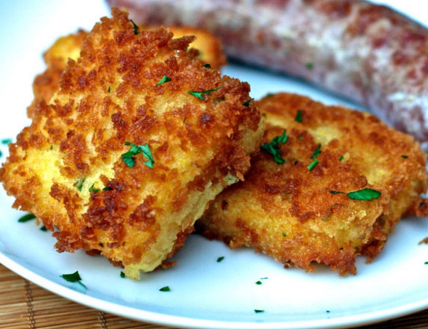 St Nectaire en croquette de polente et filet de boeuf